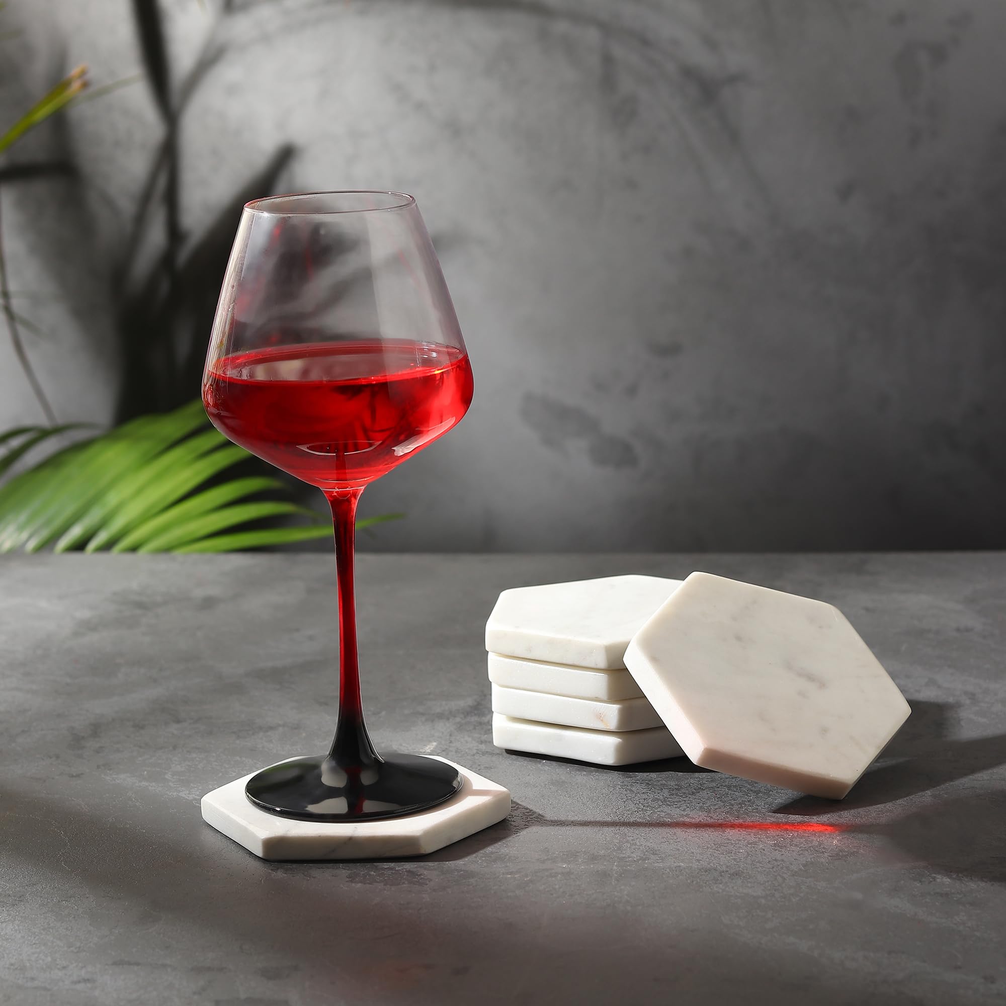 Set di 6 sottobicchieri esagonali in marmo, decorazione bianca per case moderne, sottobicchieri per tavolino da caffè, sala da pranzo, bar o ufficio, realizzati in 100% vero marmo