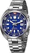 BERNY 腕時計 メンズ アナログ 200m防水ダイブウォッチ ARコートをしたサファイアガラス 超発光 カレンダーを付け ステンレス鋼製バンド ファッション誕生日プレゼント