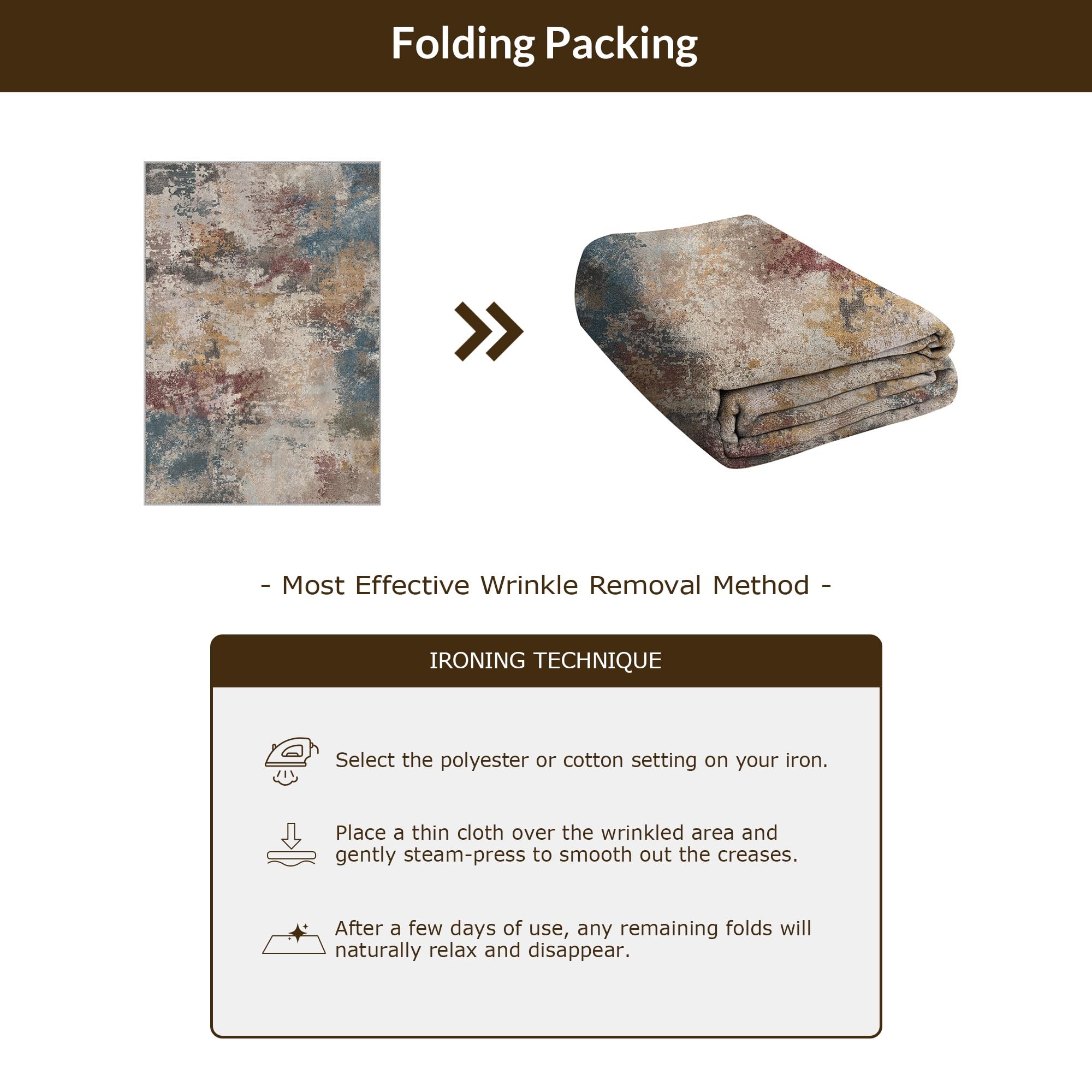 GENIMO - Tappeto Antiscivolo Moderno Astratto - 120x170cm - Corto Pile - Per Ambienti Eleganti e Comfort - Perfetto per Soggiorno - Arancione Blu