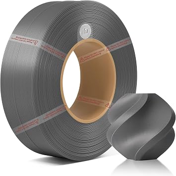RFID Original 1.75MM ABS Refill Filament Good Heat & Freezing Resistance Eco Friendly with RFID for Bambu Lab X1,P1 P2S,H2D AMS 1KG +/- 0.03mm Without Spool Silver 40102