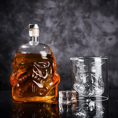 Miniatura 3 de Juego de decantador de whisky creativo transparente para licor, bourbon, escocés, vodka, regalo de San Valentín para hombres y mujeres (25.4 fl oz)