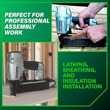 Metabo HPT Wide Crown Stapler, Pneumatic, 16 Gauge, 1-2 Staples, N5024A2