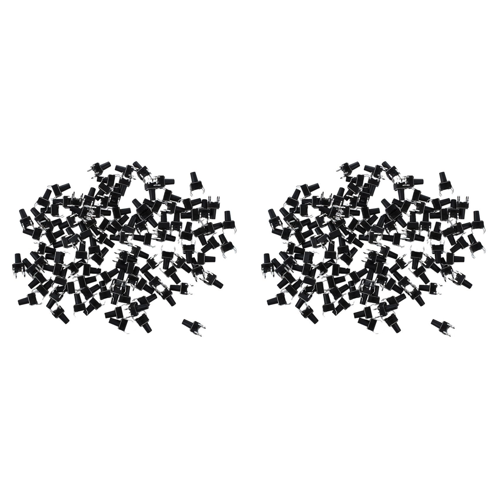Jnchdghwa Black & Silver 200 Pcs 6 X 6Mm X 9.5Mm Pcb Momentary Tactile Tact Push Button Switch 4 Pin Dip