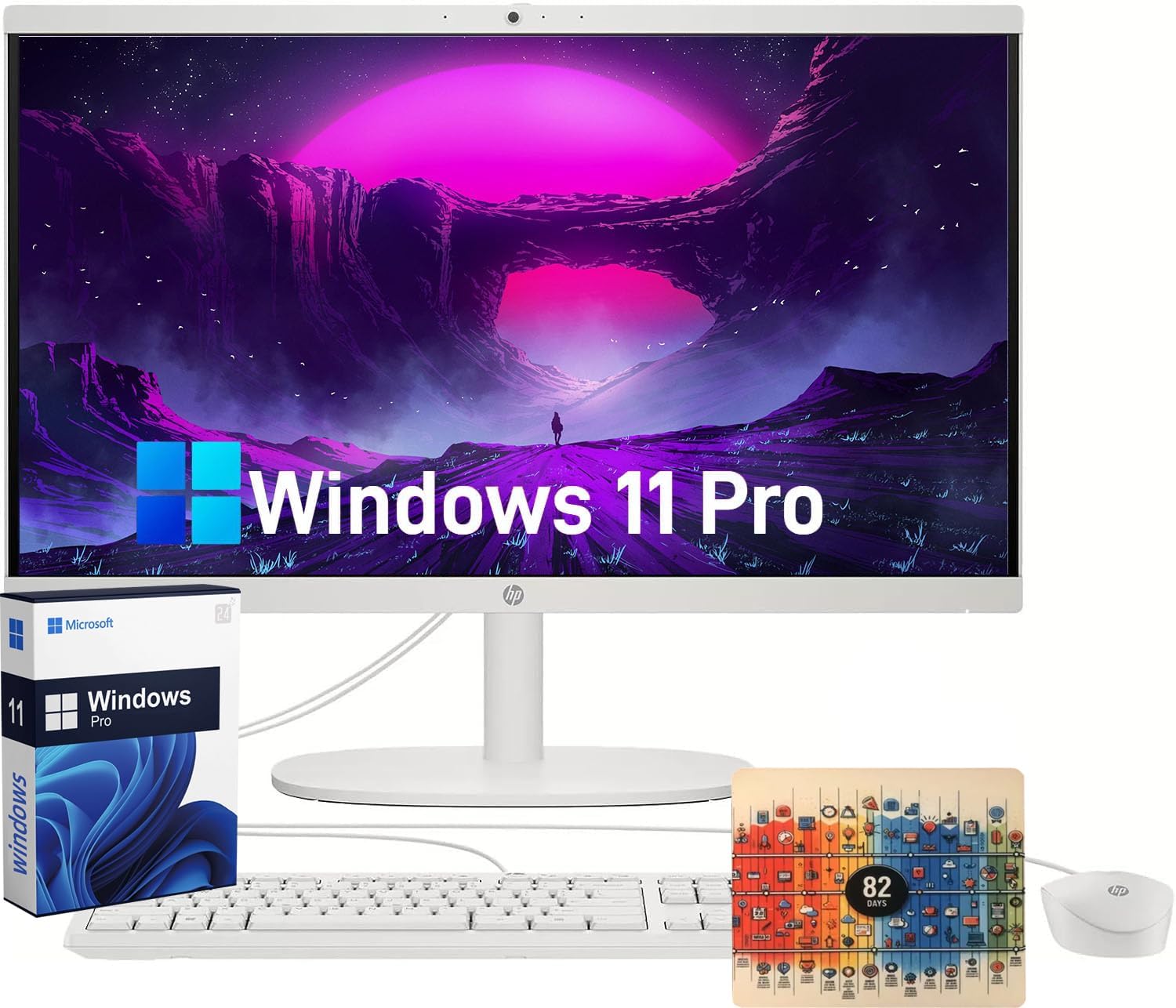 HP All in One Desktop Computer PC, 21.5" FHD Display, 16 GB RAM, 512 GB SSD, Intel Celeron J4025, Webcam, Wi-Fi 6, Bluetooth, HDMI, Windows 11 Pro, w/cefesfy Accessories