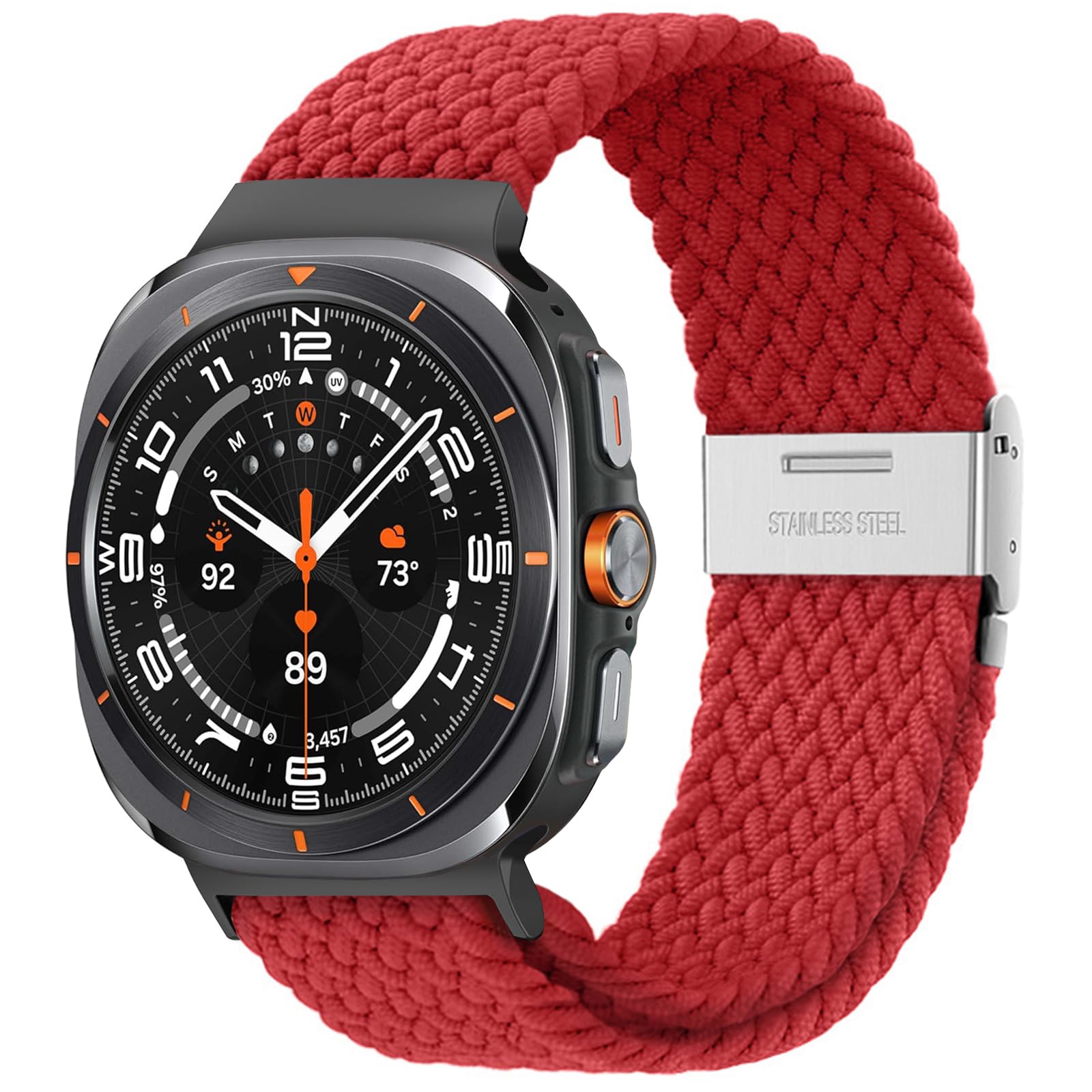 Stretchy Braided Bands For Samsung Galaxy Watch Ultra/Ultra 2 (47MM), Smartwatch Replacement Elastic Nylon Woven Breathable Sport Strap For Galaxy Watch 7 Ultra 2024/2025 Men Women