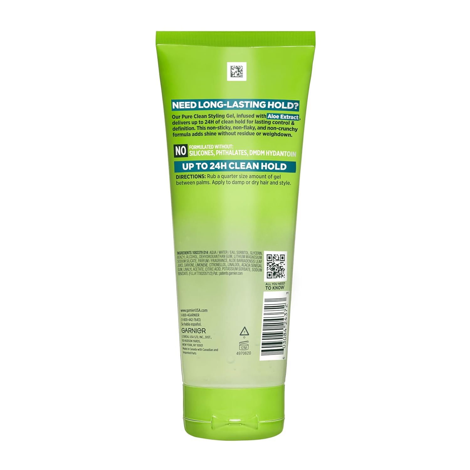 Garnier Fructis Style Pure Clean Styling Gel 6.8 Fl Oz, 1 Count, (Packaging May Vary)