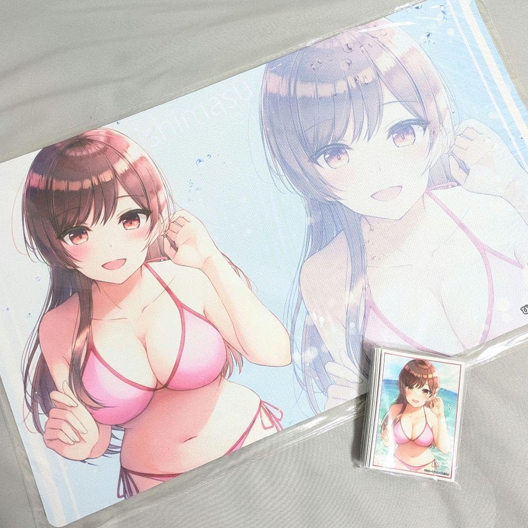 水原千鶴 プレイマット、スリーブ β1 彼女、お借りします ビキニ&海