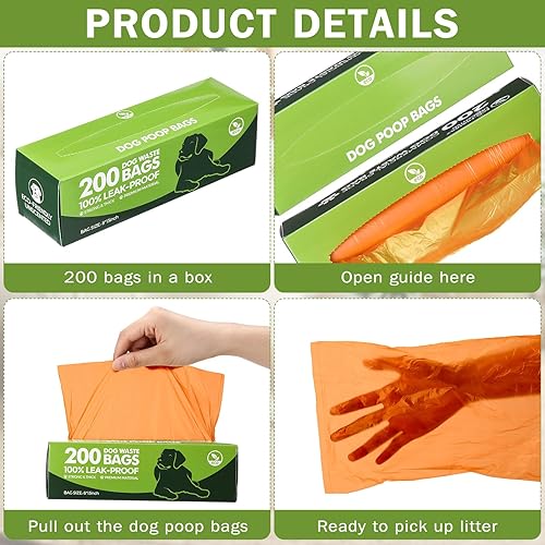 Miniatura 9 de 50 rollos de bolsas de basura para perros, 10000 unidades, bolsas de basura para perros, a prueba de fugas, bolsas de plástico gruesas para el