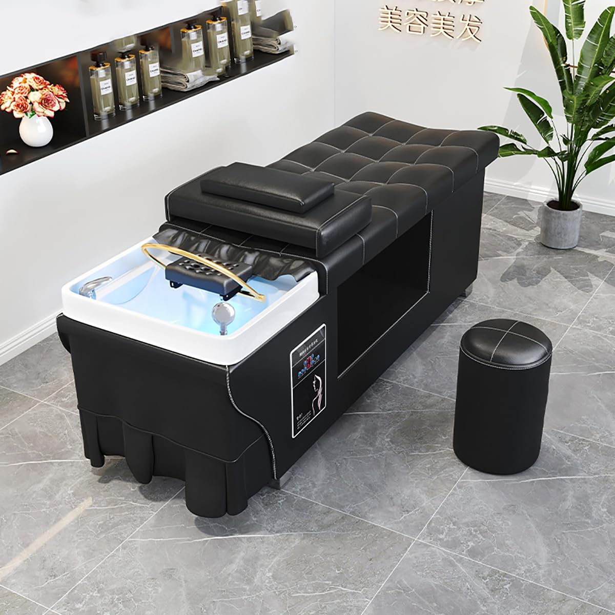 Portable Massage Table Multi-Functional Thai Spa Shampoo Bed for Beauty Salon Barber Shop Headrest