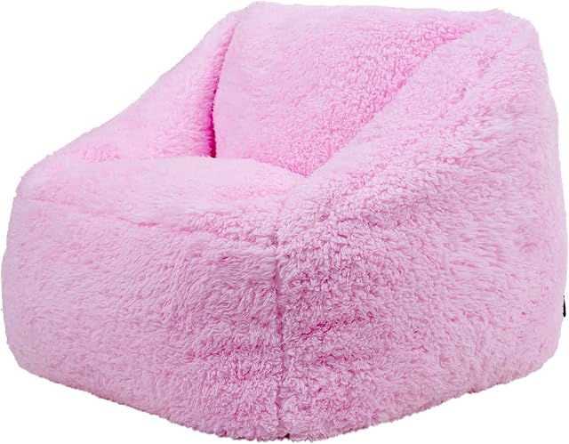 icon Kids Teddy Bear Bean Bag Chair, Large Bean Bag Chairs for Kids, Sherpa Berber Fleece Kids Bean Bags, Faux Sheepskin Fluffy Bean Bags, Nursery Decor Bedroom Accessories Fluffy Chair