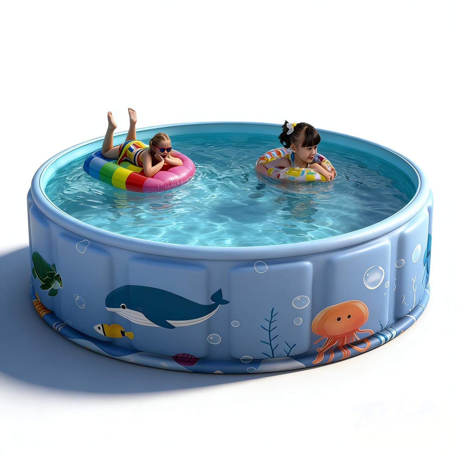 Piscine Pliable Enfant, Pataugeoire Ronde Non Gonflable