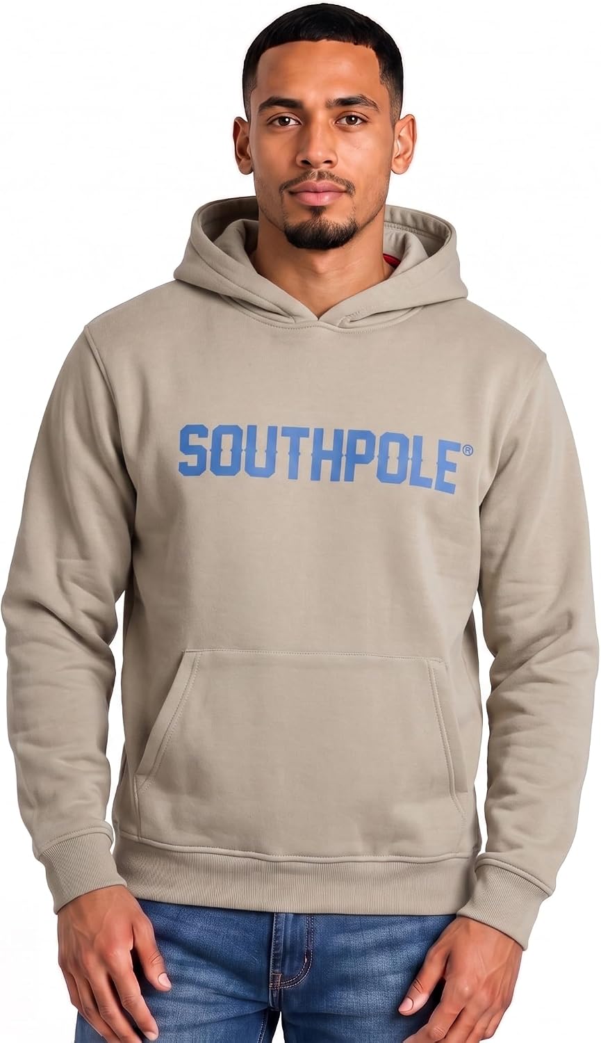 Southpole Mens Active Graphic Pullover Hoodie Kangaroo Pockets | Soft Performance Sweatshirt, Casual Everyday Comfort for Gym, Lounge, and Cool-Weather Wear