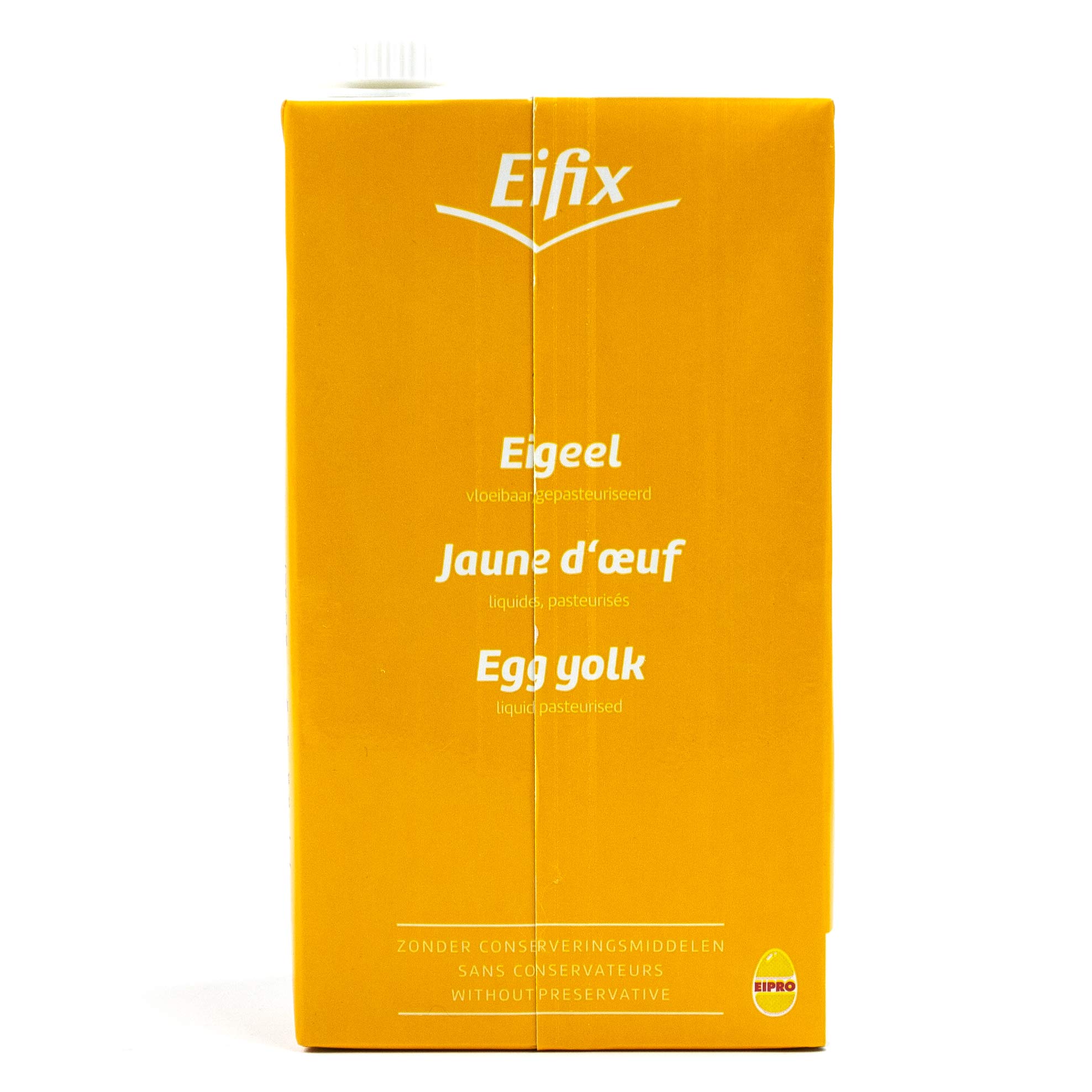 Eifix - 5er Pack Eigelb flüssig hergestellt aus ca. 60 Eiern 1 kg Packung - Eipro flüssiges Eigelb ohne Konservierungsstoffe (pasteurisiert)