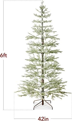 Miniatura 35 de Best Choice Products Árbol de Navidad preiluminado de 4.5 pies, pino flocado artificial, decoración navideña, abeto noble de álamo, luces LED blanco