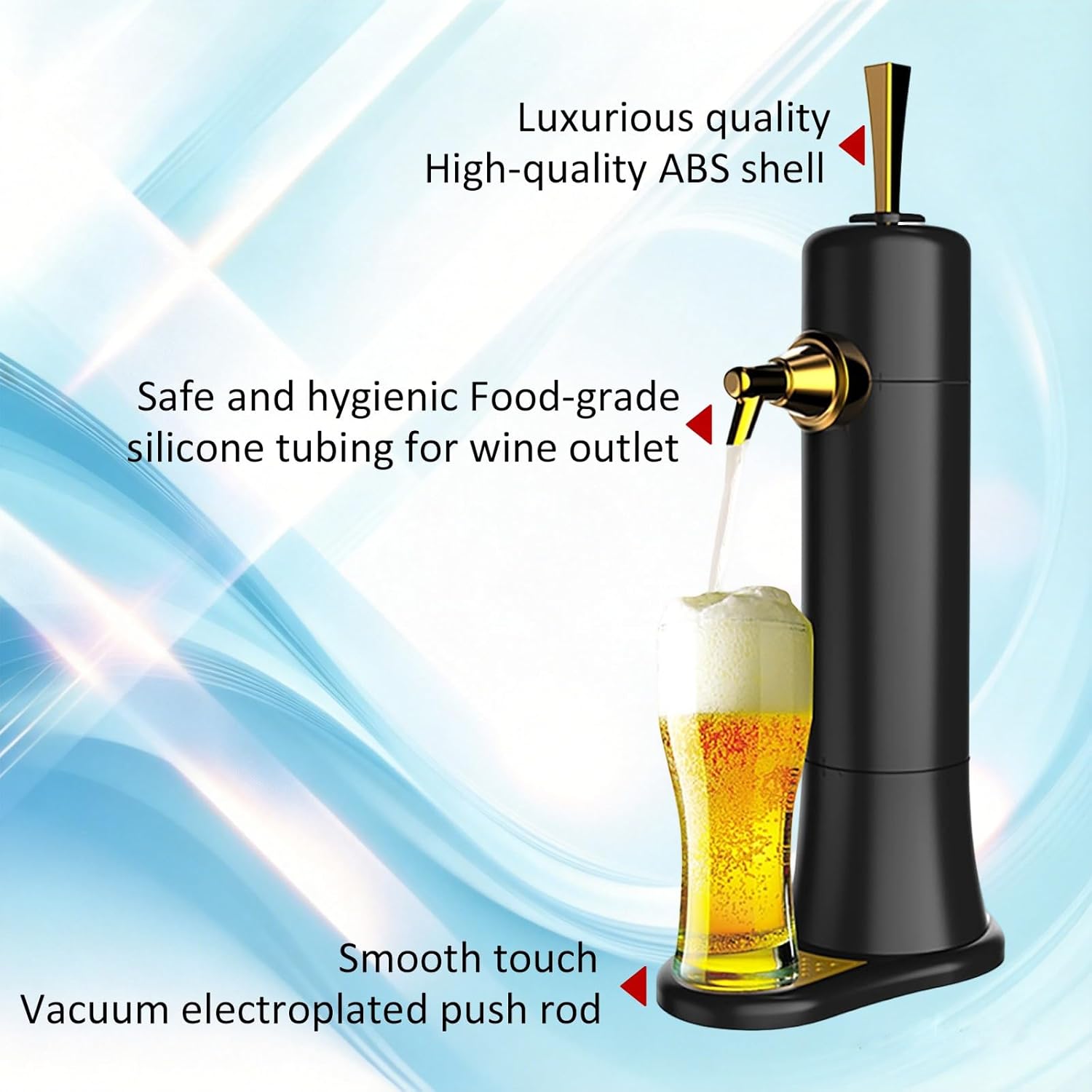Draft Beer Dispenser,Beer Kegerator,Draft Pour and Ultra Fine Foam Covering Top,Countertop Liquor Beer Dispenser for Home Bars,Mini Kegerator Suitable for Can and Bottles,for Men,Husband