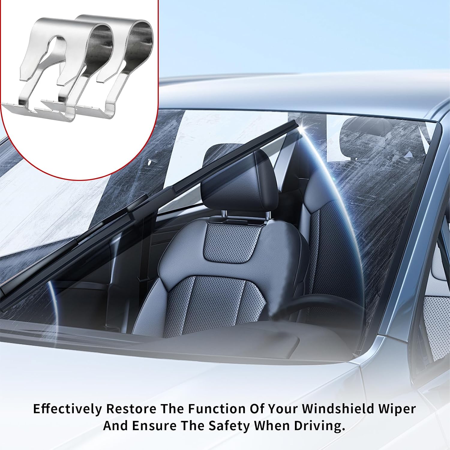 2PCS Car Windscreen Wiper Linkage Clips,Windshield Wiper Transmission,Car Accessories Wiper Linkage Bushings,Auto Windscreen Wiper Motor Linkage Repair Clip Kit (2PCS)