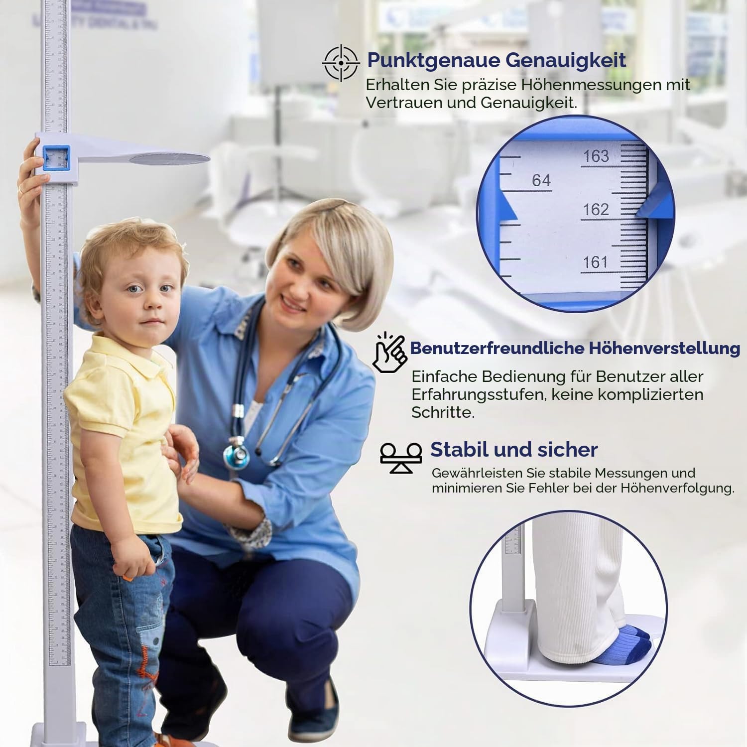 Tragbares Stadiometer Körpergröße Messlatte mit Tragetasche Höhenmessgerät Höhenstange 20–210cm