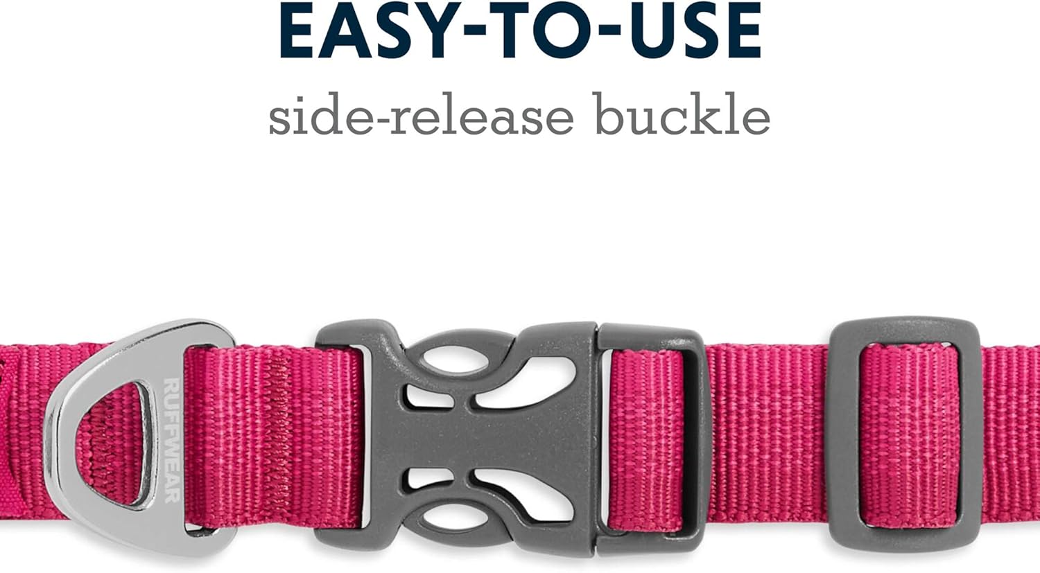 RUFFWEAR, Front Range Dog Collar, Durable and Comfortable Collar for Everyday Use, Hibiscus Pink, 14"-20" : Pet Supplies