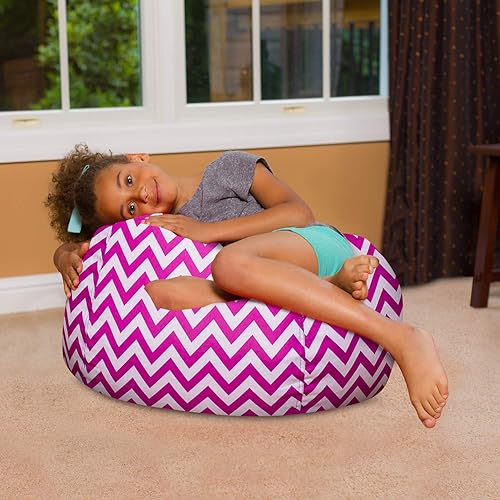 Miniatura 71 de Posh Creations - Sillón puff para niños, adolescentes y adultos, incluye funda extraíble y lavable a máquina, grande de 38 pulgadas, piel de conejo