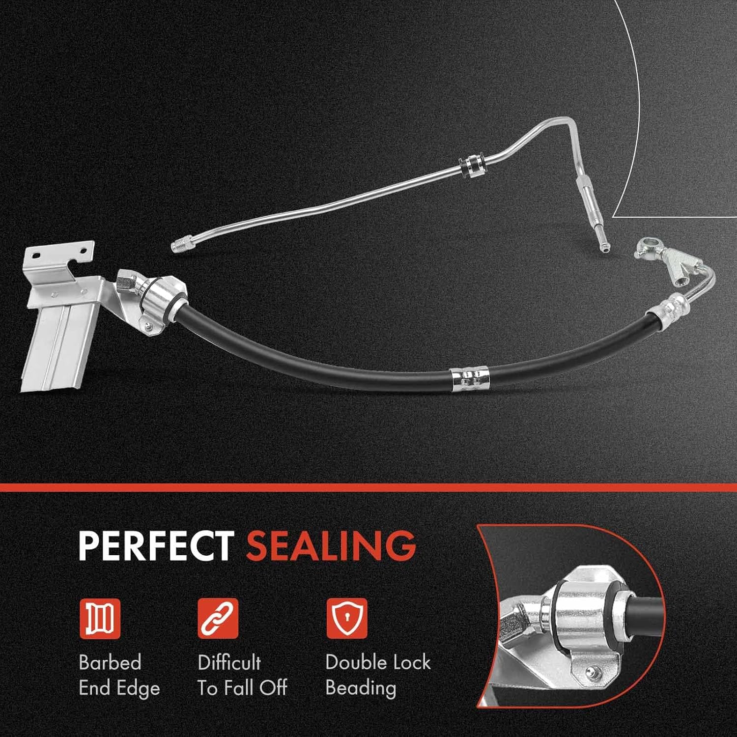A-Premium Power Steering Pressure Hose Line Assembly Compatible with Nissan Frontier 2005-2018, Pathfinder 2005-2012, Xterra 2005-2015, 2.5L 4.0L, with O-ring & Washer, Pump To Rack