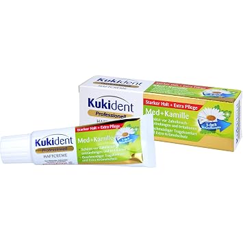 Kukident Extra Strong Denture Adhesive Cream with Camomile Extract 1.41 Oz
