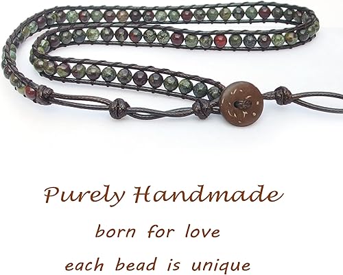 Miniatura 8 de Preciosa pulsera de piedra natural para mujer, pulseras bohemias, pulsera de cuentas de cristal curativo, ajustable, hecha a mano, antiansiedad,