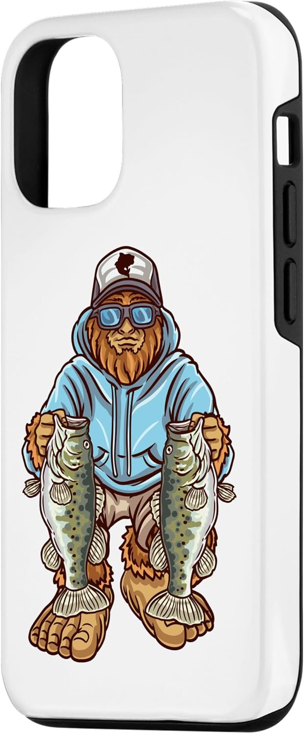 Largemouth Bass Fishing Bigfoot Fisherman Case for iPhone 12/12 Pro