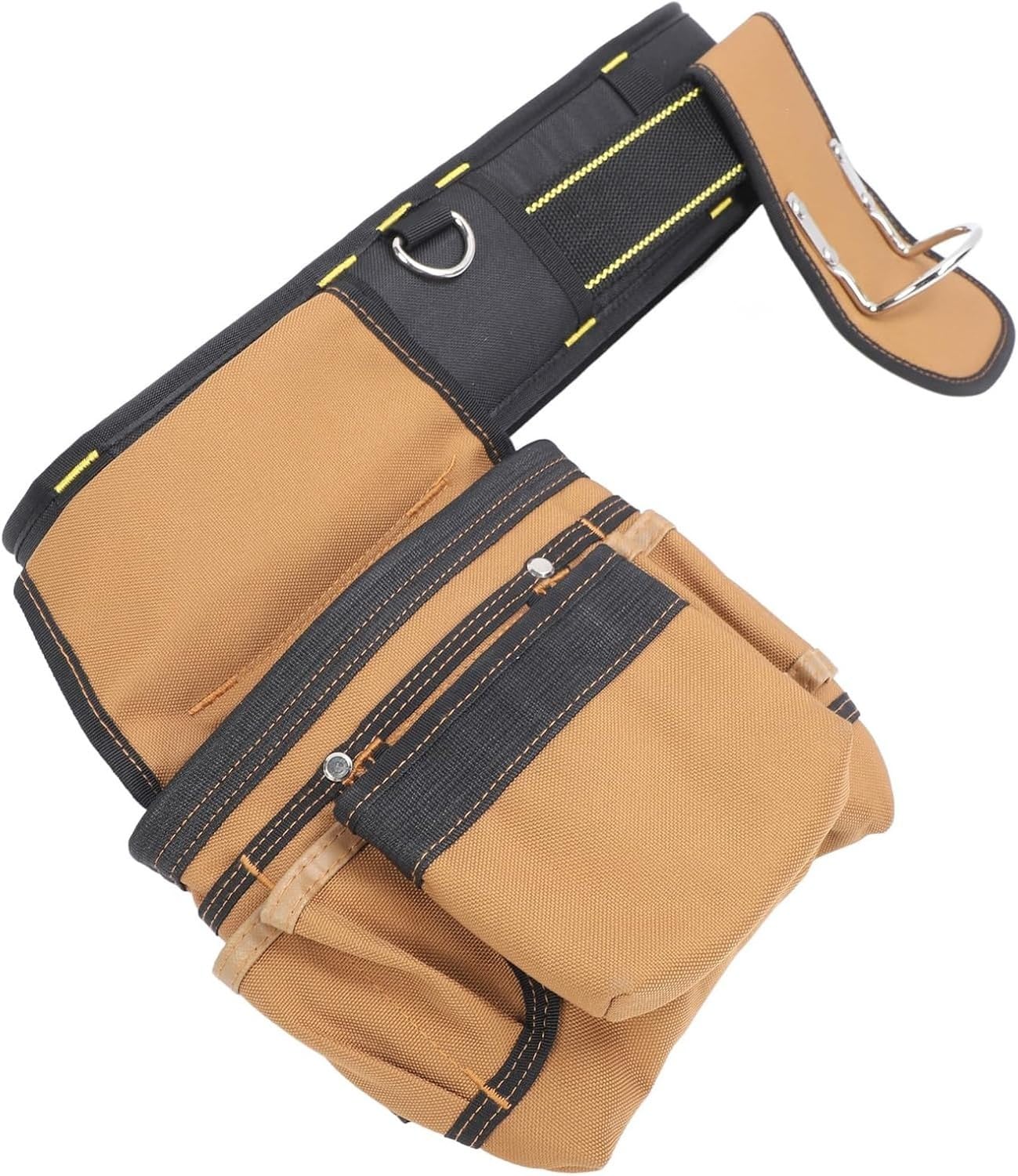 Cintura Porta Attrezzi Regolabile con 12 Tasche, Borsa Lavoro Imbottita con 12 Tasche Sganciabili, con Portamartello, per Chiodi, Viti, Metrino e Cacciaviti