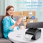 Imprimante d'étiquette d'expédition Bluetooth 4x6 - D450BT Imprimante Thermique pour les colis d'expédition, 4x6 Imprimante d'étiquette d'expédition thermique pour les petites entreprises, compatible avec Postes Canada, USPS, Tiktok