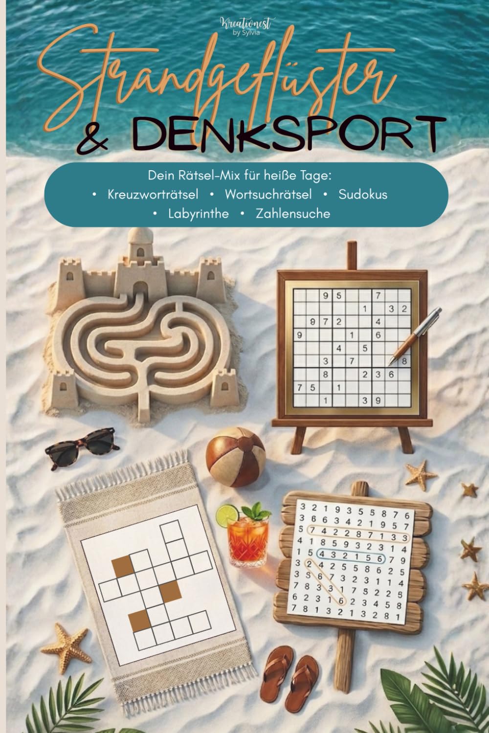 Strandgeflüster & Denksport: Dein Rätsel-Mix für heiße Tage: Wortsuchrätsel, Sudokus, Labyrinthe und Zahlensuche - perfekt für den Urlaub, Ferien, ... Entspannung, Herausforderungen meistern