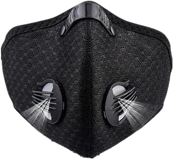 Cycling Sports Mask Dustproof with 2 Pack Carbon Filters Wind Ski Workout Running Motorcycle Black Blue Orange