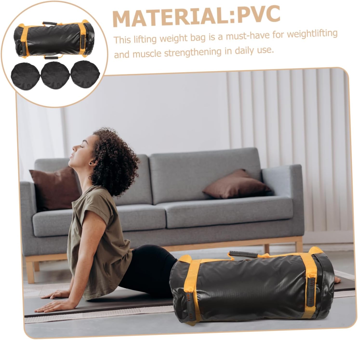 20kg Workout Weight Bag for Men Weight Lifting Bag Portable Fitness Tool for Home Gym Durable Design for Various Exercises