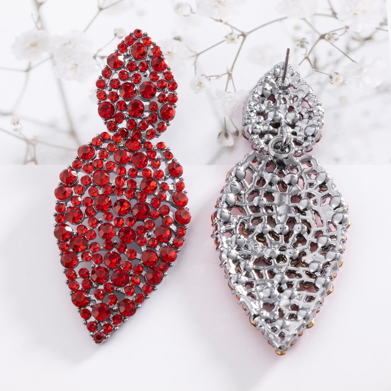 Women's Party Prom Statement Drop Earrings for Women Sparkly Rhinestone Crystal - Image 4