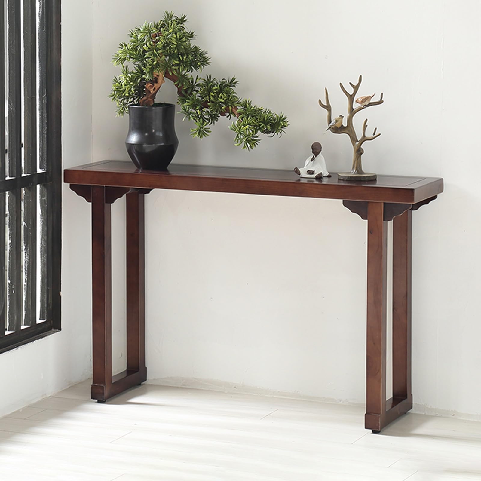 Table d'entrée Moderne en Bois, Table étroite et Longue à Placer derrière Un canapé, pour Salon, Couloir, Hall d'entrée, Naturel (31,5 * 11,8 * 31,5 Pouces)