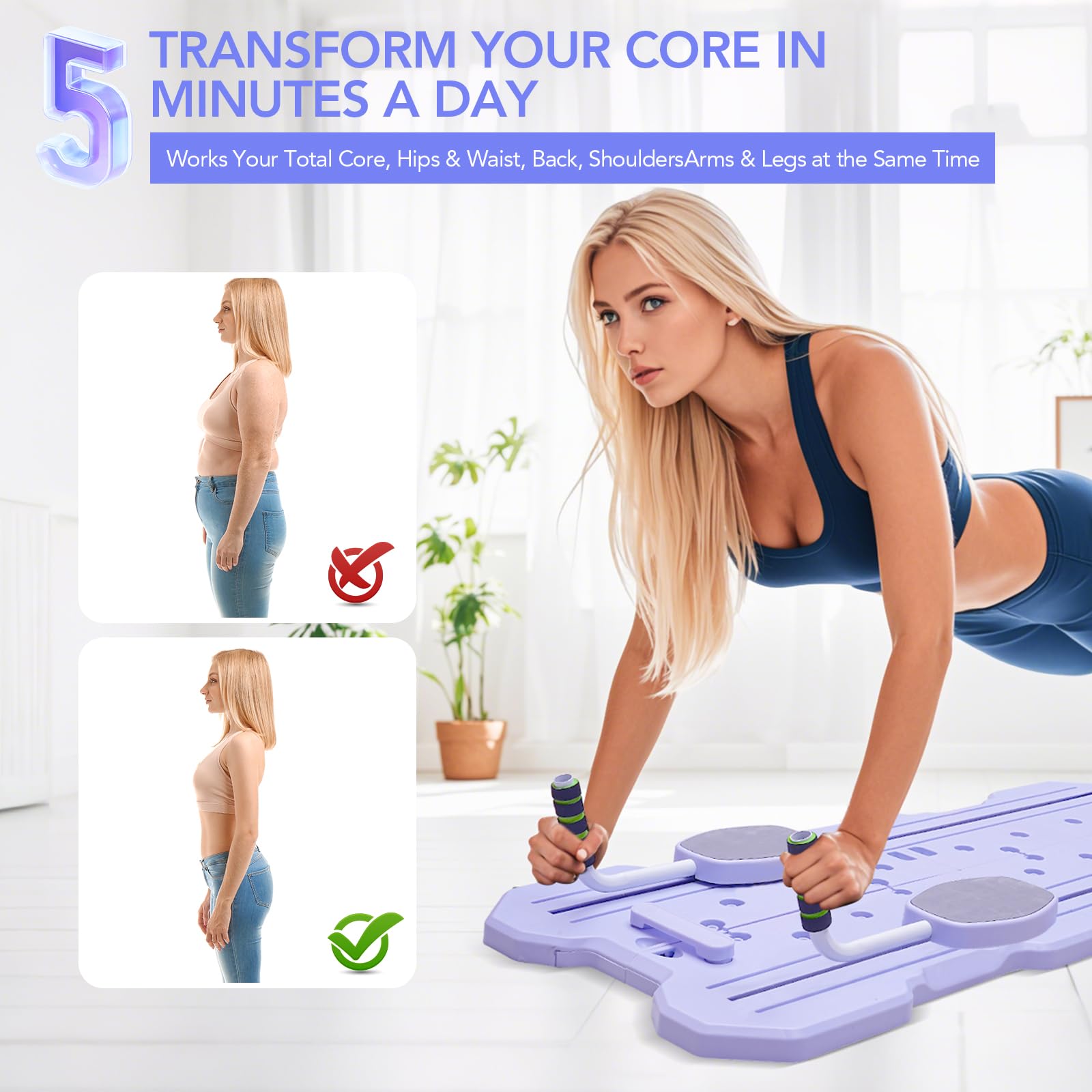 Planche De Pilates Pliable Avec Rebond Automatique – Machine Reformer Pour Maison, Idéale Pour Abdominaux Et Renforcement Musculaire