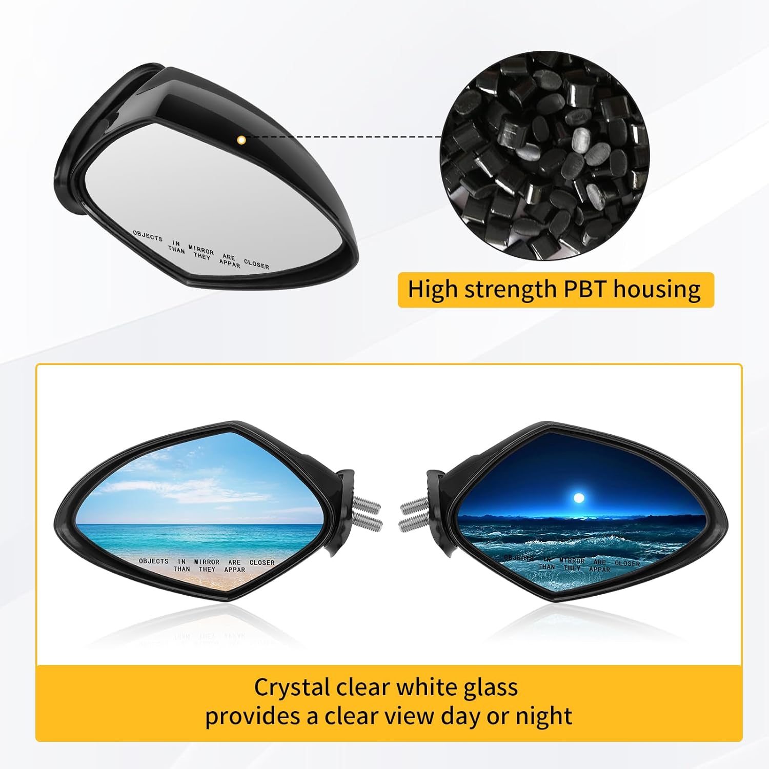 M MATI F1S-U596B-10-00 F1S-U596C-10-00 Side Mirror Set for Yamaha Waverunner VX1100 VX 1100 Cruiser Deluxe Sport 2005-2009