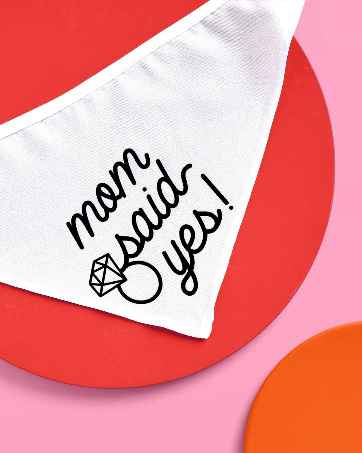 xo, Fetti Mom Said Yes Pet Bandana Engagement Gift| Bachelorette Decorations, Proposal Dog Collar, Engaged, Bridal Shower Animal Prop, Wedding Accessory
