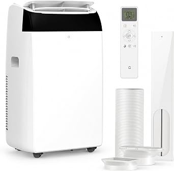 14000 BTU Portable Air Conditioner 115V, 3 in 1 Air Conditioner Portable Up to 750 Sq.Ft., Follow Me Function, Remote & Full Window Kit, Cools Areas for Bedroom, Living room Office