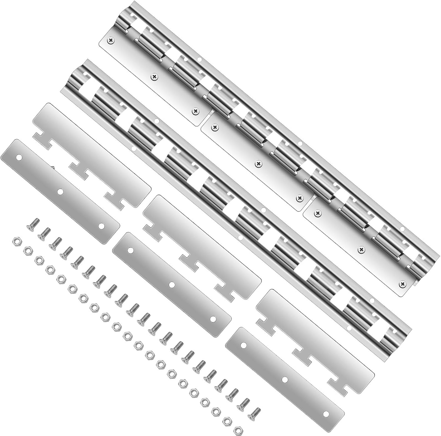 4 Sets Strip Curtain Hardware Stainless Steel Universal Mount Hanger Easy to Install Precision Mounting Brackets for Plastic Vinyl Strips - 4.43FT AP1450