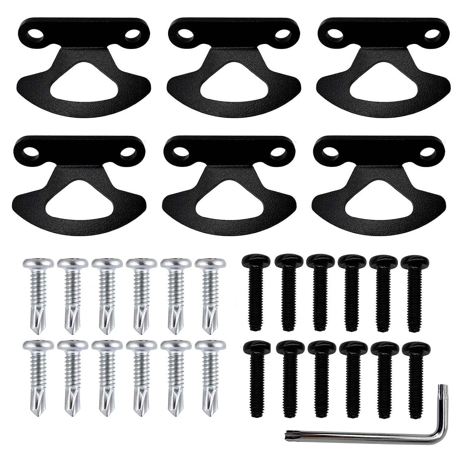 Tie Down Hooks Anchor, Compatible with Ford F150, 2004-2017 Styleside, 2001-2010 Explorer Sport Trac,2 Sets of Bolts（self-Tapping Screws and Dacromet Screws 6pcs. (Black)