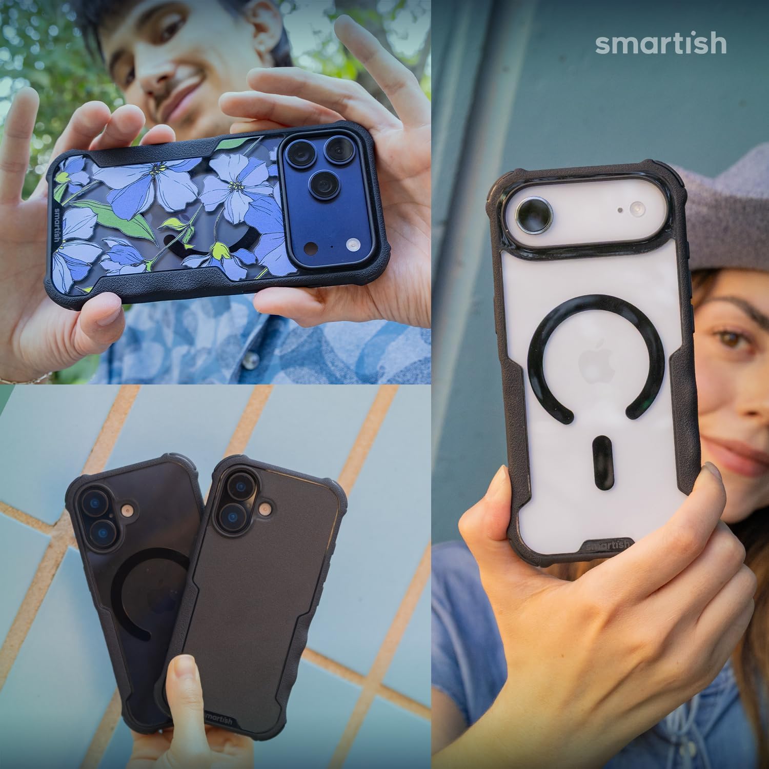 Smartish® iPhone 17 Pro Max MagSafe Case - Gripzilla Protective Magnetic Case for Men [Rugged + Tough] Military Grade Heavy Duty Grip Armor - Drop Tested for Apple iPhone 17 Pro Max - Clearly Black - Image 8