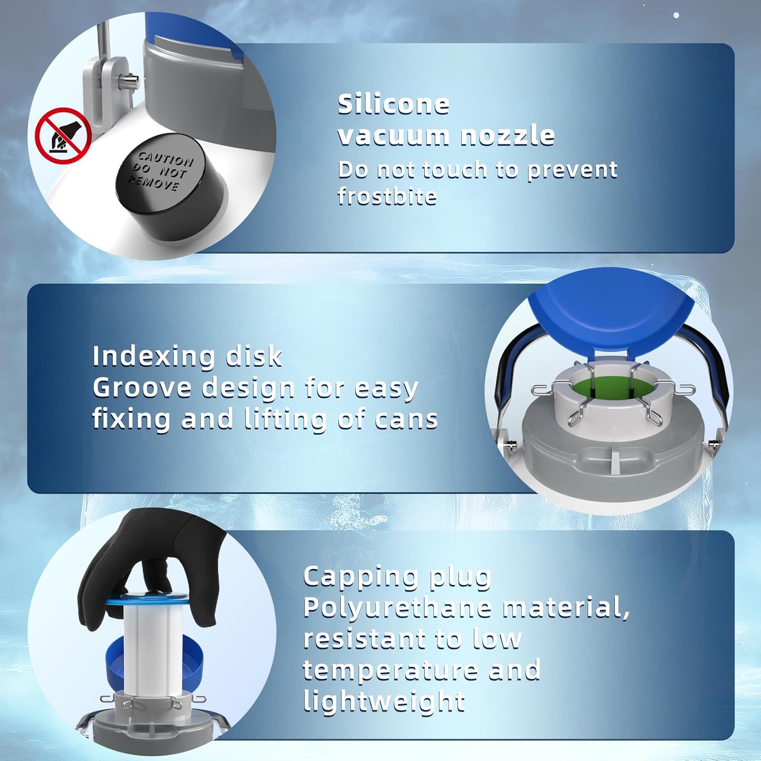 Magula 3L Liquid nitrogen dewar,Liquid Nitrogen Container LN2 Tank Cryogenic Dewar,Aluminum Alloy Semen Tank with 6 Canisters Carry Bag