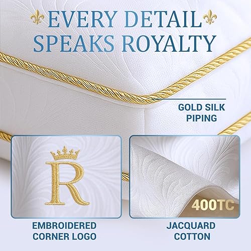 Miniatura 2 de Cubrecolchón de tamaño individual individual 8-23 pulgadas de profundidad, 400 hilos de algodón extra grueso, funda de colchón suave de plumón