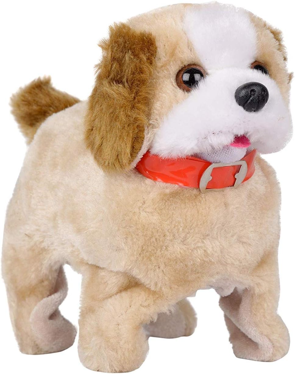 Plastic Barking, Wagging Tail, Walking and Jumping Puppy, Battery Operated Back Flip Jumping Dog with Sound and Music, Multicolour