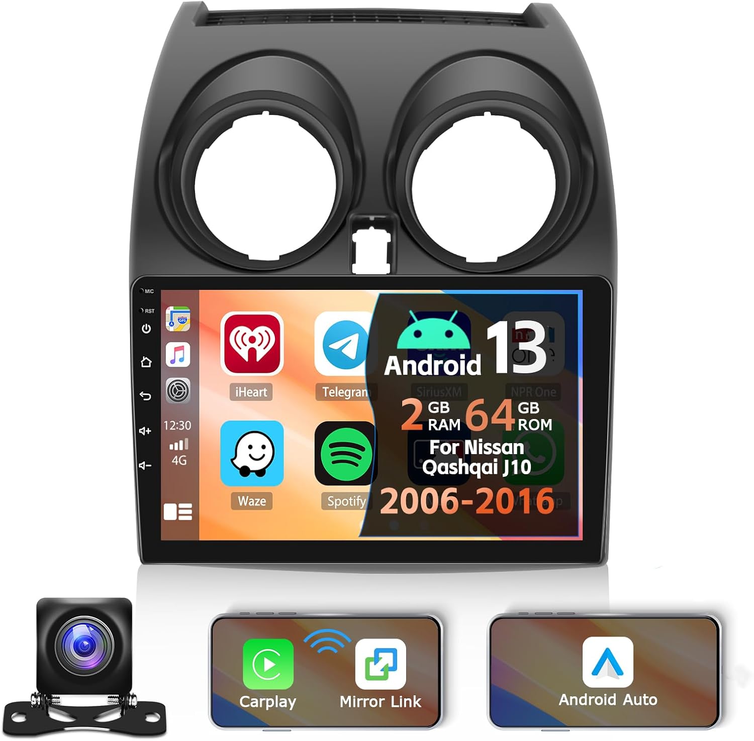 Autoradio CAMECHO Android 13 Per Hyundai I20 2008-2012 - 9 Pollici 2 Din, CarPlay Wireless, DSP, GPS