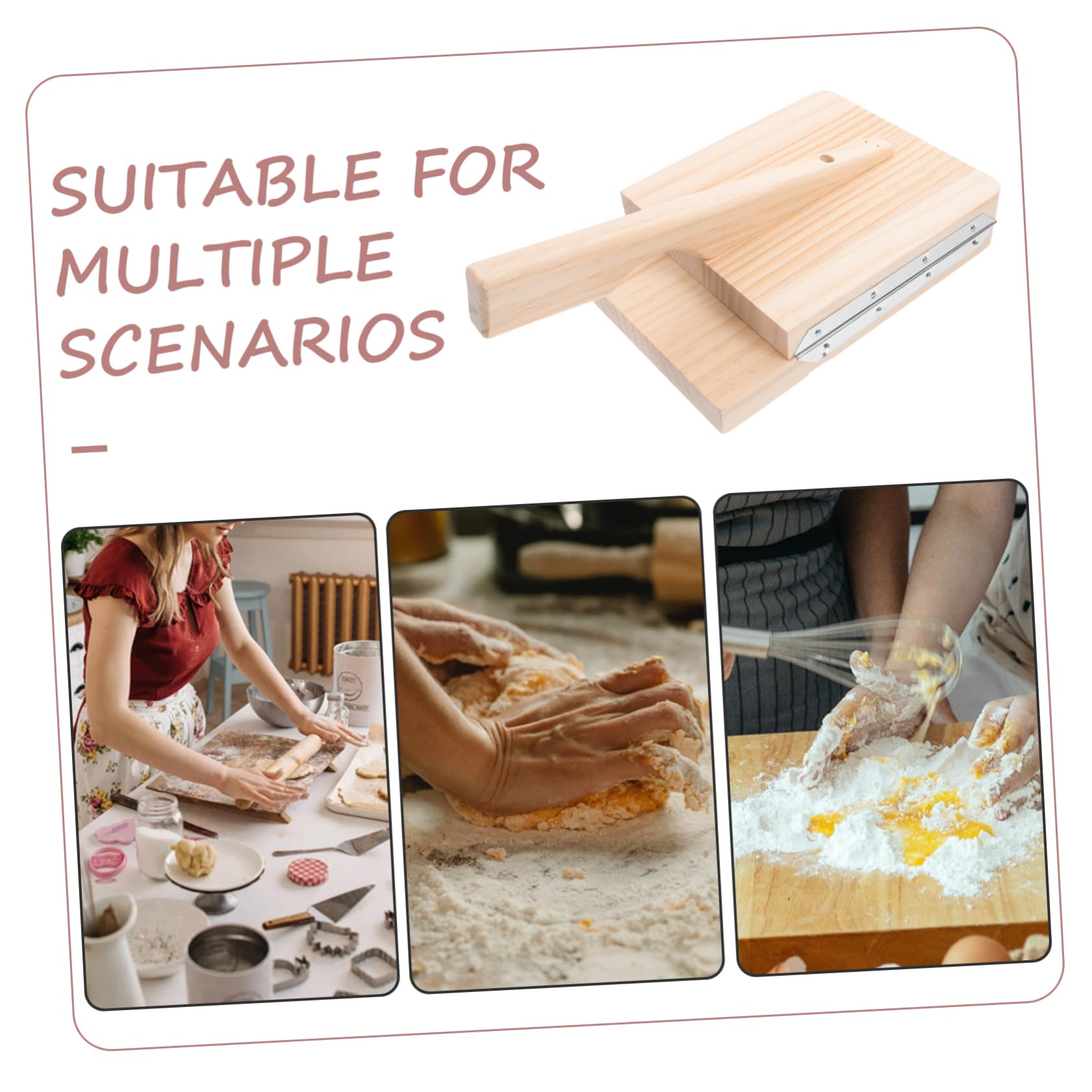 ABOOFAN Stampo per Ravioli Strumento Robusto e Facile da Usare in Legno e Acciaio Inossidabile in Cucina per Preparare Sfoglie e Gnocchi