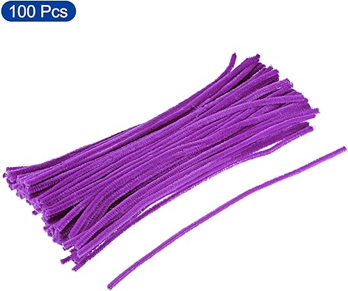 Miniatura 3 de MECCANIXITY Tallos de felpilla para limpiar pipas de 12 pulgadas para manualidades, manualidades, color morado, paquete de 100 unidades