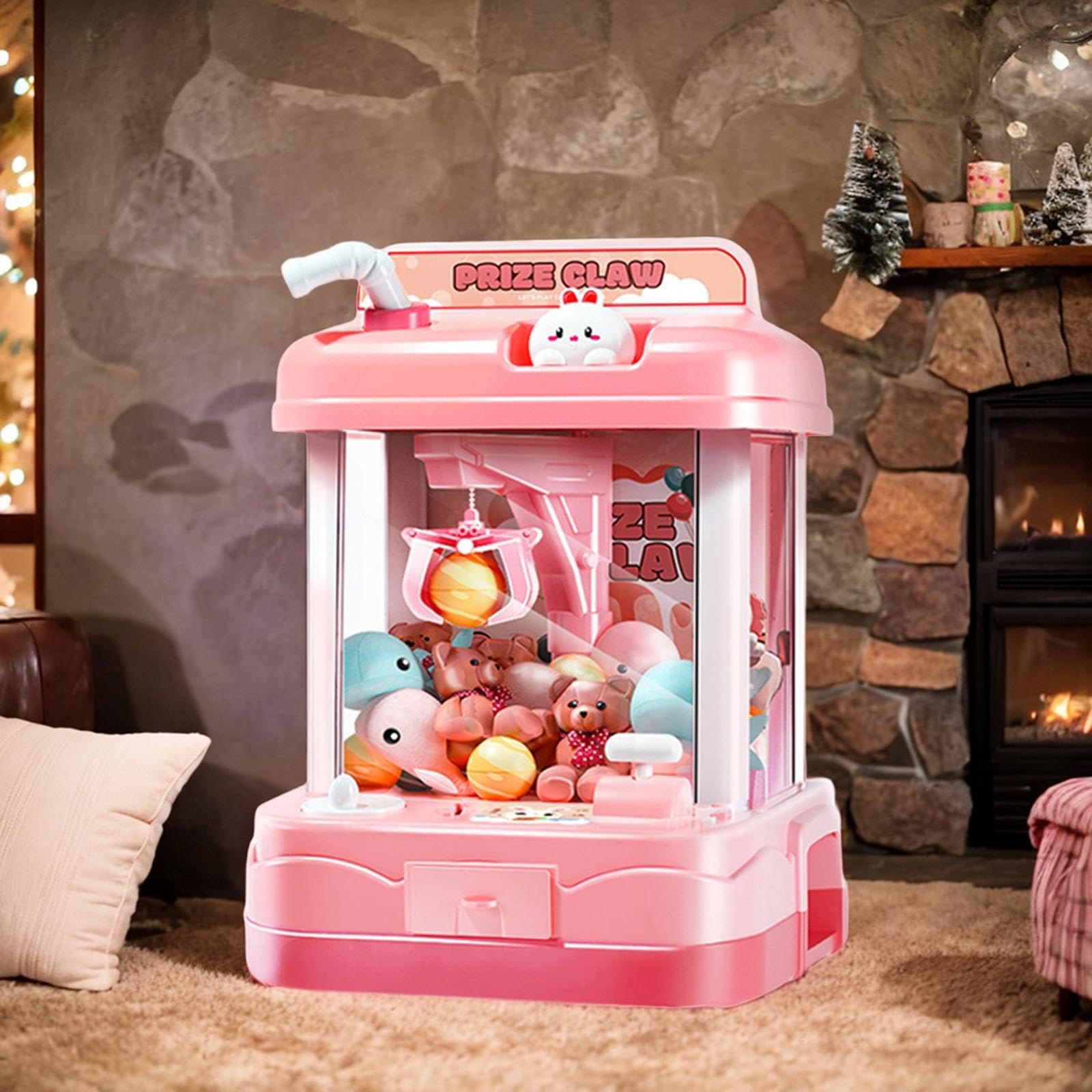 Baoblaze Macchina per Artigli Giocattolo da Tavolo Distributore di Distributore Automatico di Giocattoli Gioco di Artigli Giocattolo 60S Conto alla, Rosa
