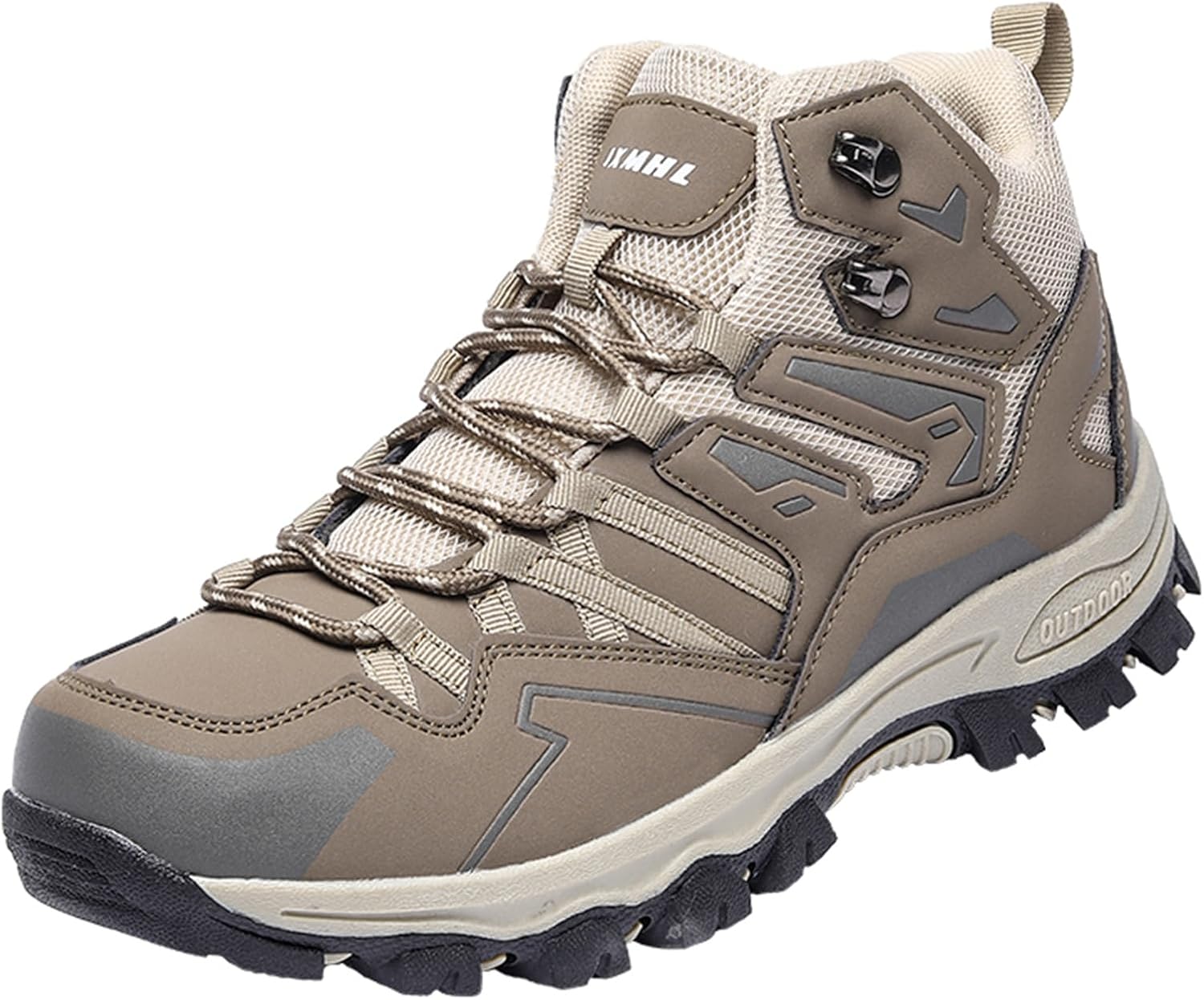 Men's Walking Boots High Rise Hiking Trekking Shoes Breathable Outdoor Work Shoes
