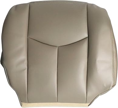 NLQR Front Passenger Side Bottom Replacement Seat Cover Medium Neutral Tan 522 Microfiber Leather Compatible with Chevy Silverado Avalanche GMC Sierra 2003 2004 2005 2006 2007